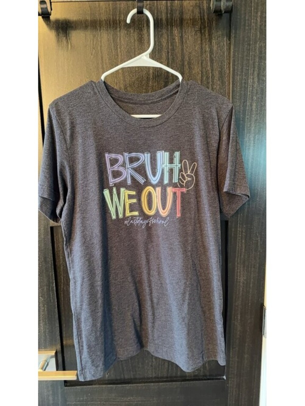 Bruh We Out #lastdayofschool Graphic Tee Heather Gray Unisex 0101